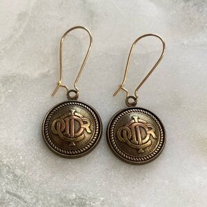 Dior Vintage Button Earrings Upcycled